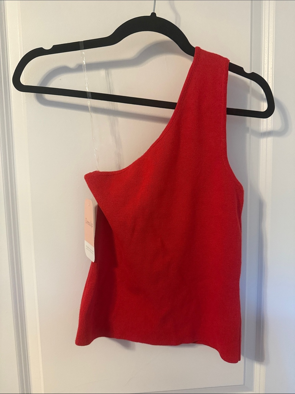 Timing Red One-Shoulder Tank Top